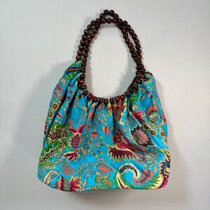 Amici Shoulder Handbag Purse Boho Chic Beaded Colorful Floral, Large Size 2/$25